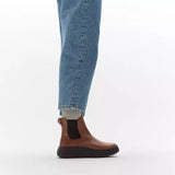 F-MODE LEATHER FLATFORM CHELSEA BOOTS