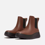 F-MODE LEATHER FLATFORM CHELSEA BOOTS