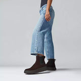 F-MODE SUEDE FLATFORM CHELSEA BOOTS