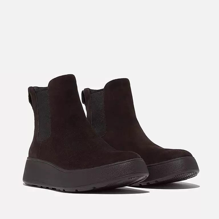 F-MODE SUEDE FLATFORM CHELSEA BOOTS