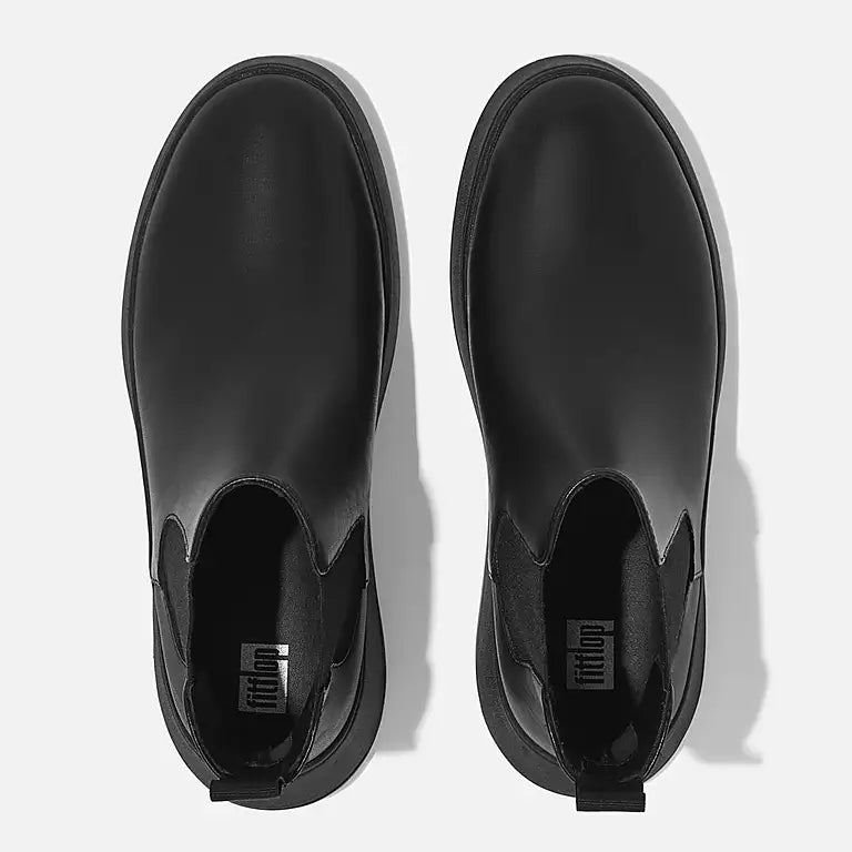 F-MODE LEATHER FLATFORM CHELSEA BOOTS